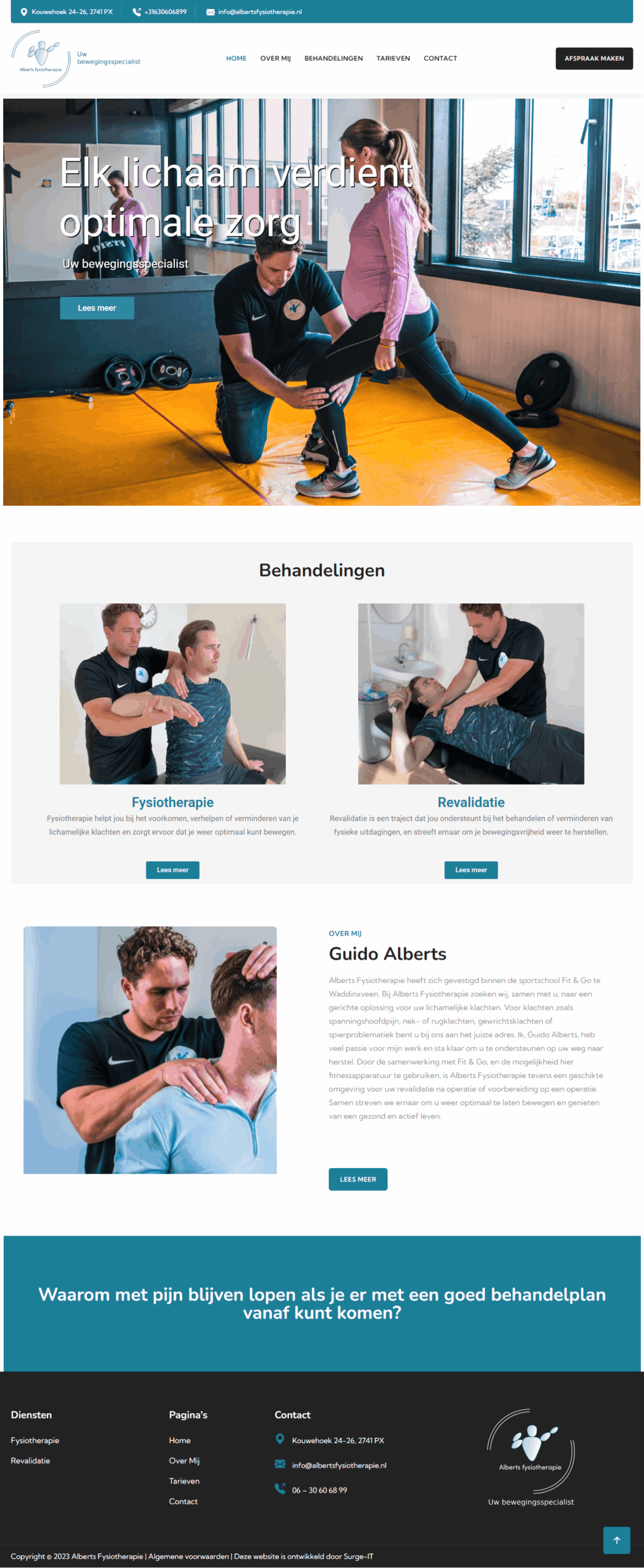 Website van Alberts Fysiotherapie