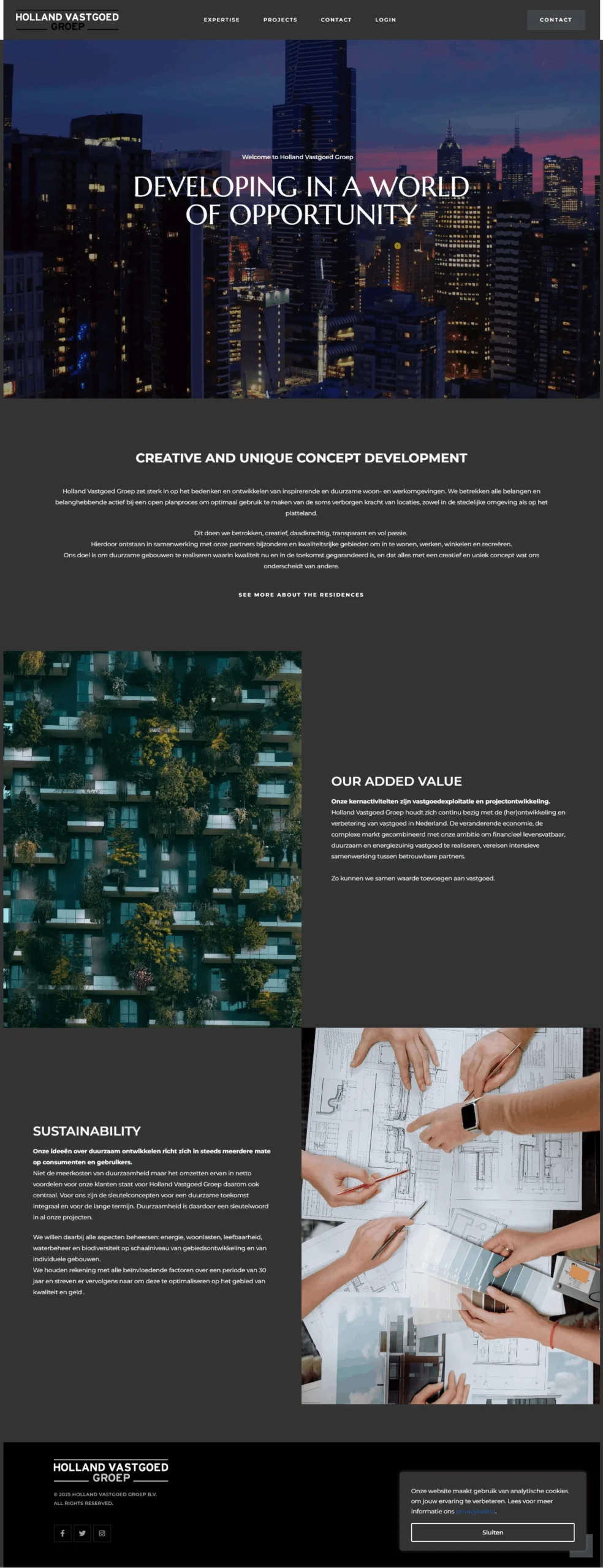 Website van Holland Vastgoed Groep BV